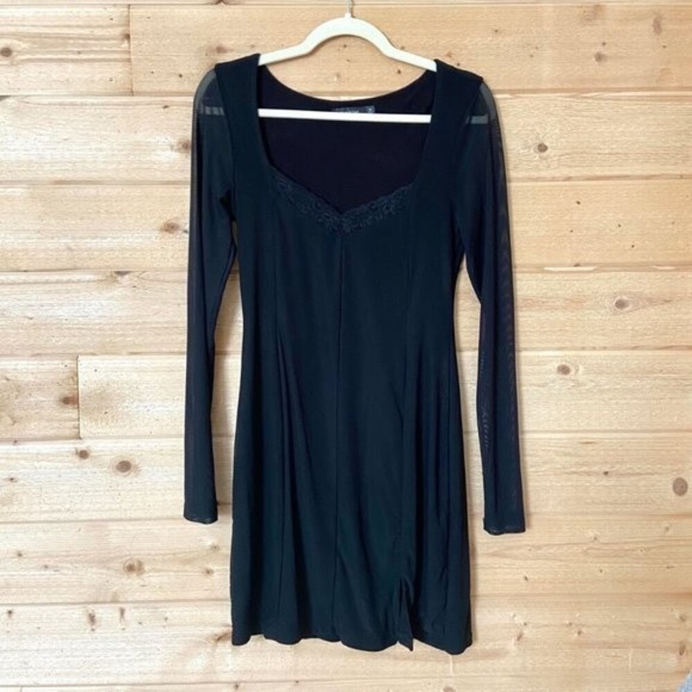 Glassons Mesh Lace Mini Dress in Black EUC